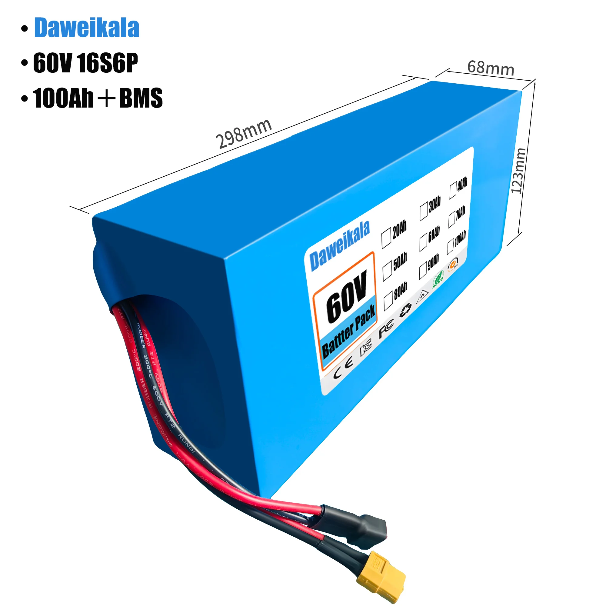 60V 100Ah 16S6P ebike battery  - 60V 50Ah Electric Scooter Battery recension och pris