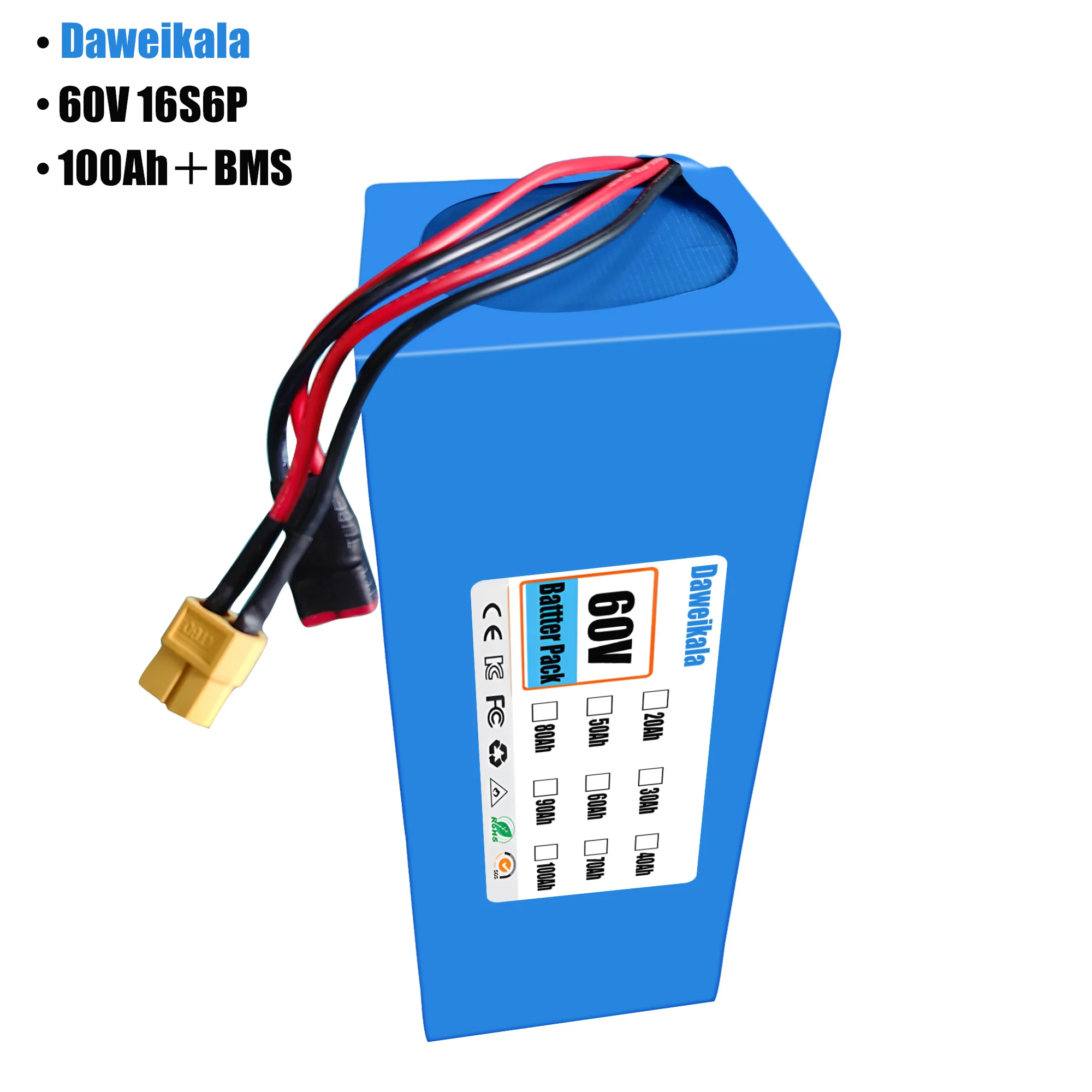 60V 100Ah 16S6P ebike battery  - 60V 50Ah Electric Scooter Battery recension och pris