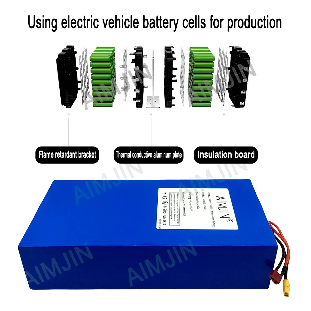 16S8p 1000-3000W Brand New Lit - 60V 50Ah Electric Scooter Battery recension och pris