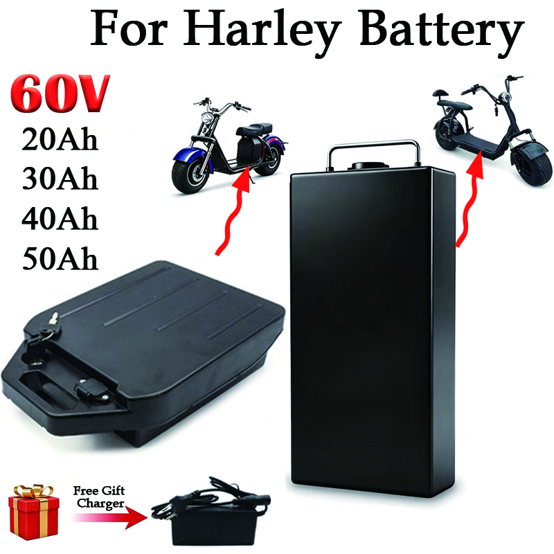 For Harley Battery 60V 20Ah 30 - 60V 50Ah Electric Scooter Battery recension och pris