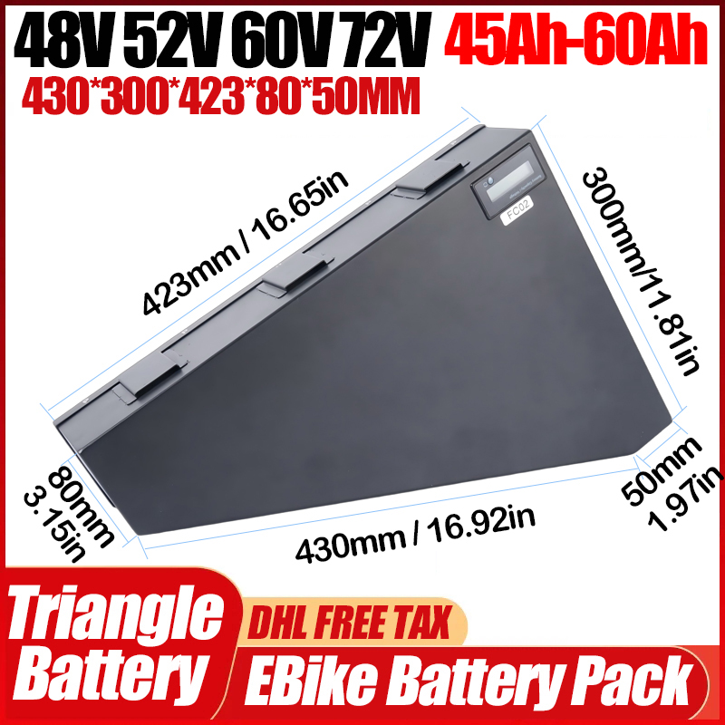 Electric Bicycle 36v 48v 52v c - 72V 50Ah 21700 Lithium Battery recension och pris