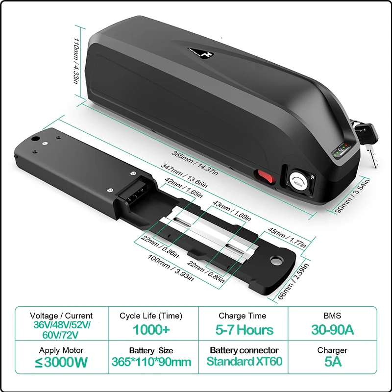 E bike Battery 21700 Hailong P - 72V 50Ah 21700 Lithium Battery recension och pris